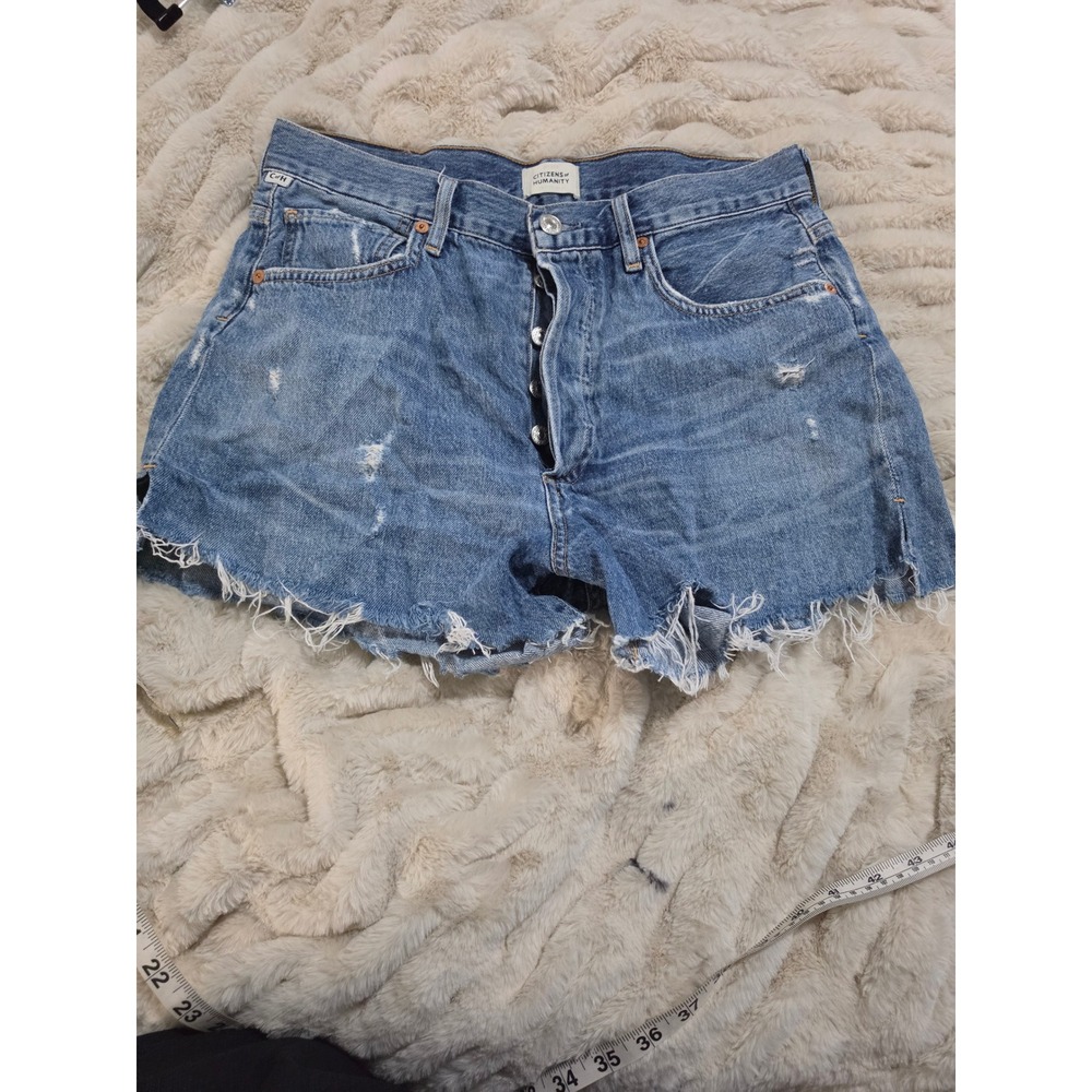 Citizens of Humanity Premium Vintage Distressed Denim Cut Off Shorts Blue 30